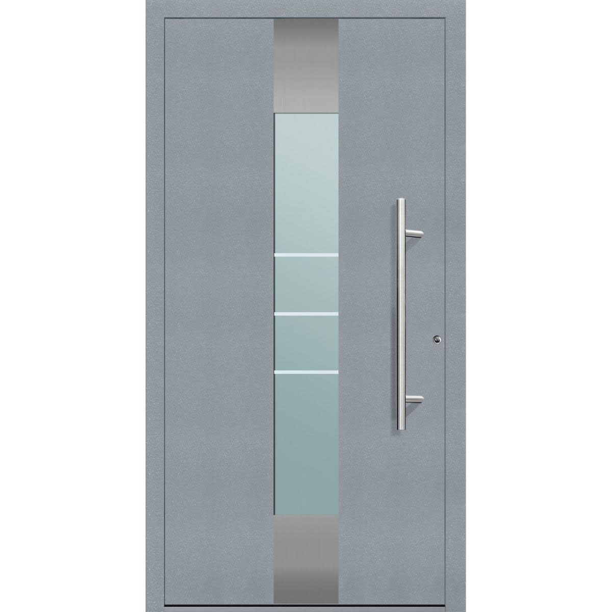 Aluminium Sicherheits-Haustür Catania Exklusiv 75 mm grau 100 x 210 cm Anschlag links inkl Griffset