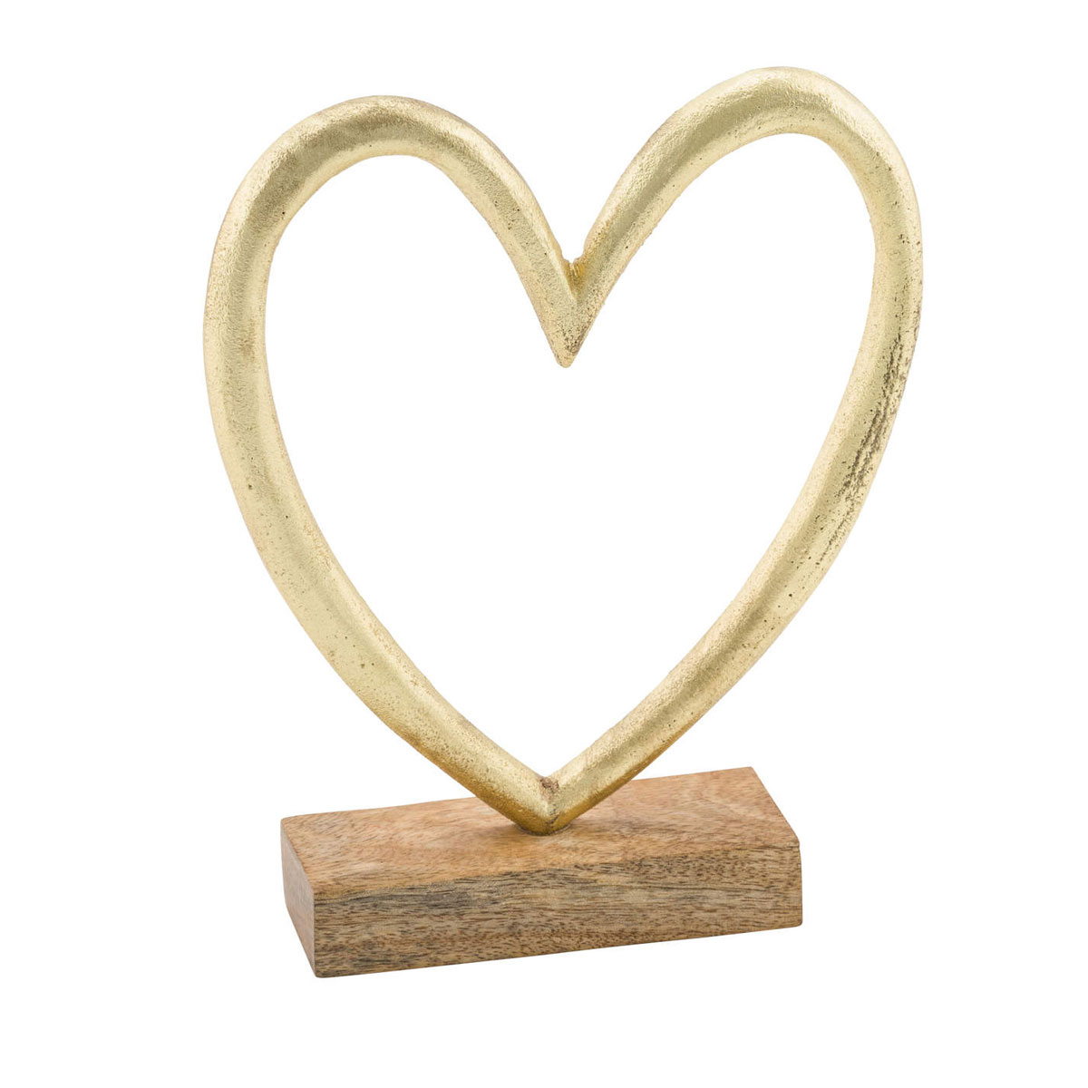 Holzaufsteller Herz 12 x 17 x 2,5 cm goldfarben