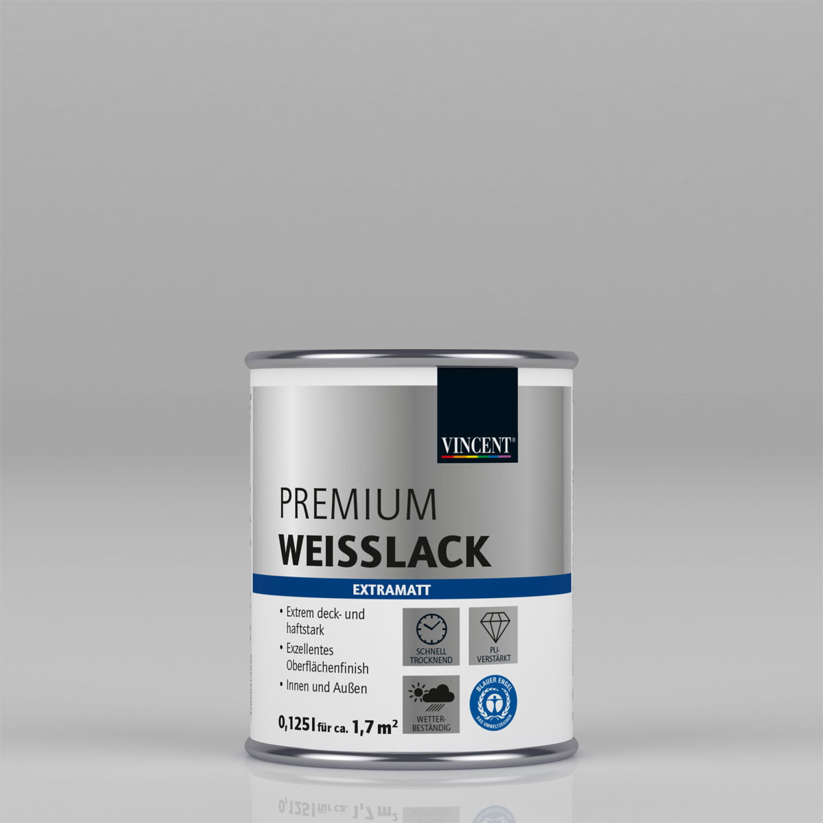 Vincent Premium Weißlack RAL 9003 signalweiß extramatt 125 ml