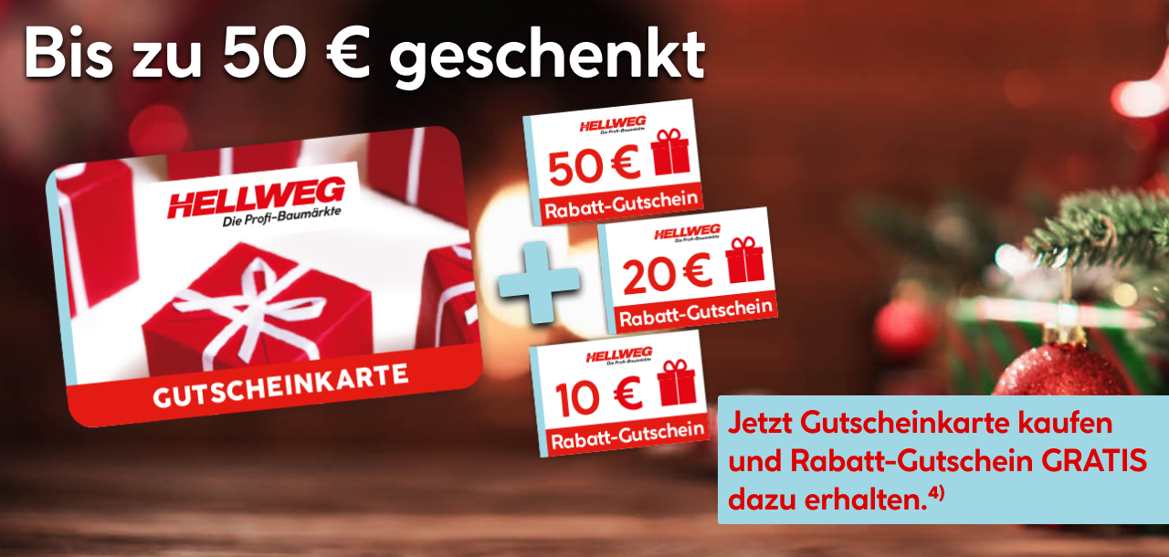 Bis zu 50 Euro geschenkt: Jetzt Gutscheinkarte kaufen und Rabatt-Gutschein GRATIS dazu erhalten.