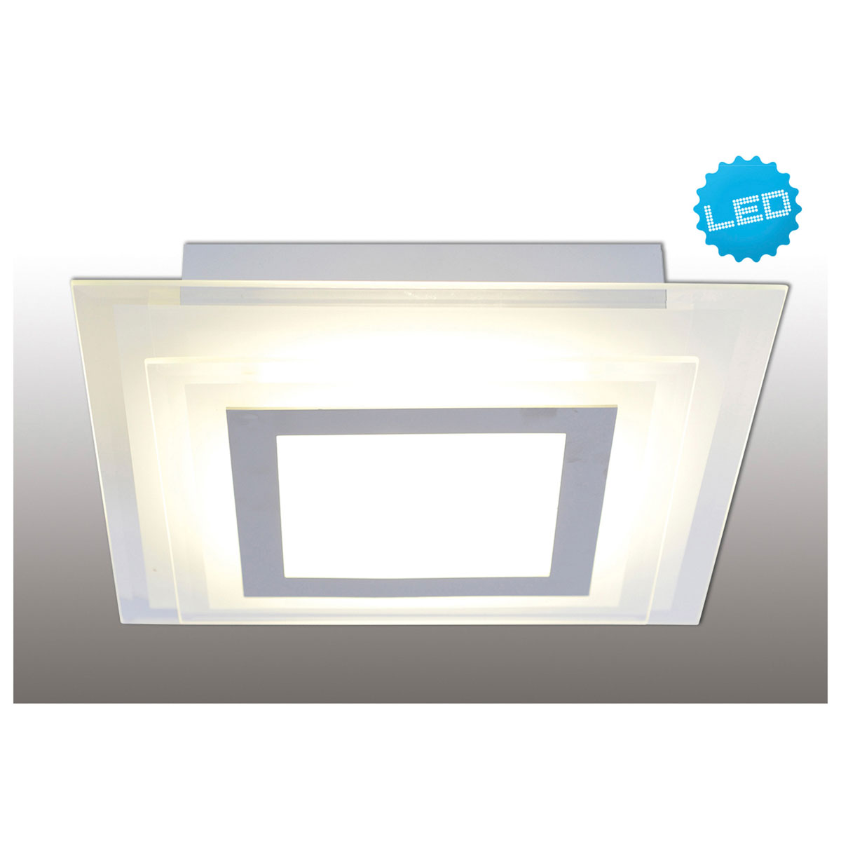 Naeve LED DL Lucca Metall/Glas silberLxBxH: 28x28x7,5cm Bild 2