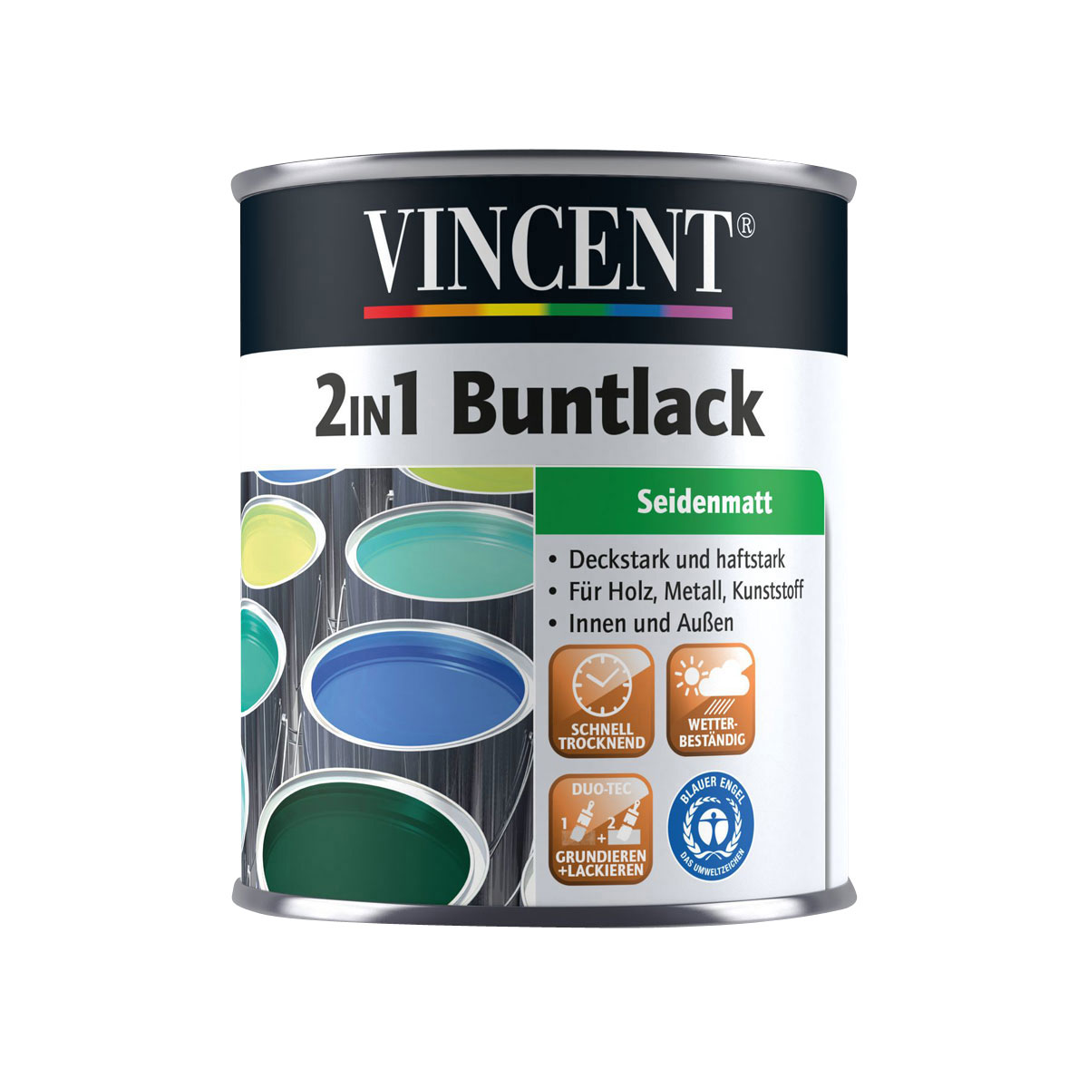 Vincent 2in1 Buntlack anthrazit seidenmatt 375 ml