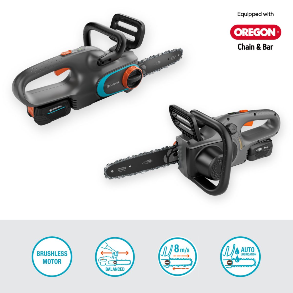 Gardena Akku-Kettensäge PowerSaw 250/18V Ready-To-Use mit 18V POWER FOR ALL-Akku Bild 6