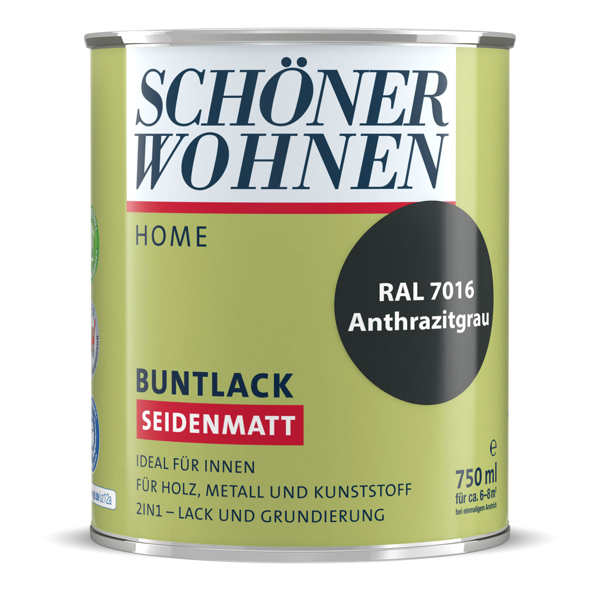 Schöner Wohnen Farbe Buntlack Home anthrazitgrau seidenmatt 750 ml