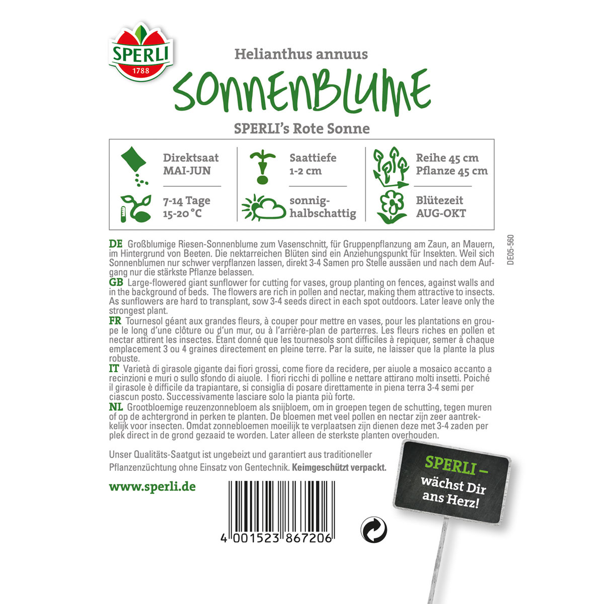 Sperli Sonnenblumen ngs Rote Sonne Bild 2