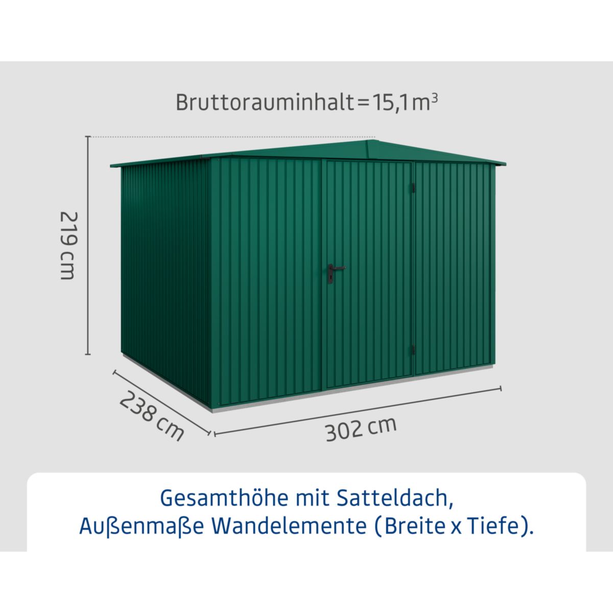 EcoStar  Gerätehaus Trend-STyp 3RAL6005 1 flg Bild 3