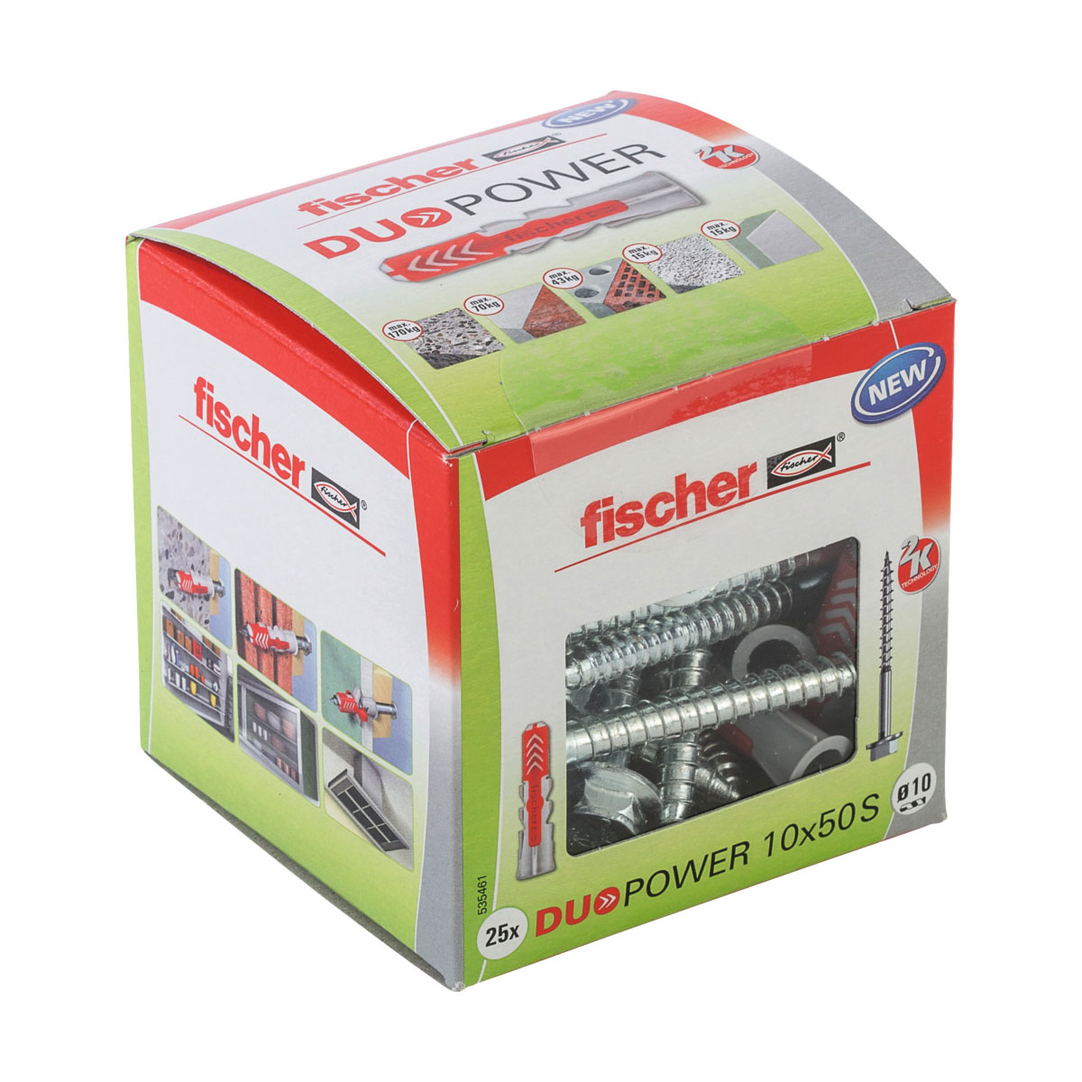 Fischer  Dübel DuoPower 10 x 50 mm mit Sicherheitsschraube 25 Stück