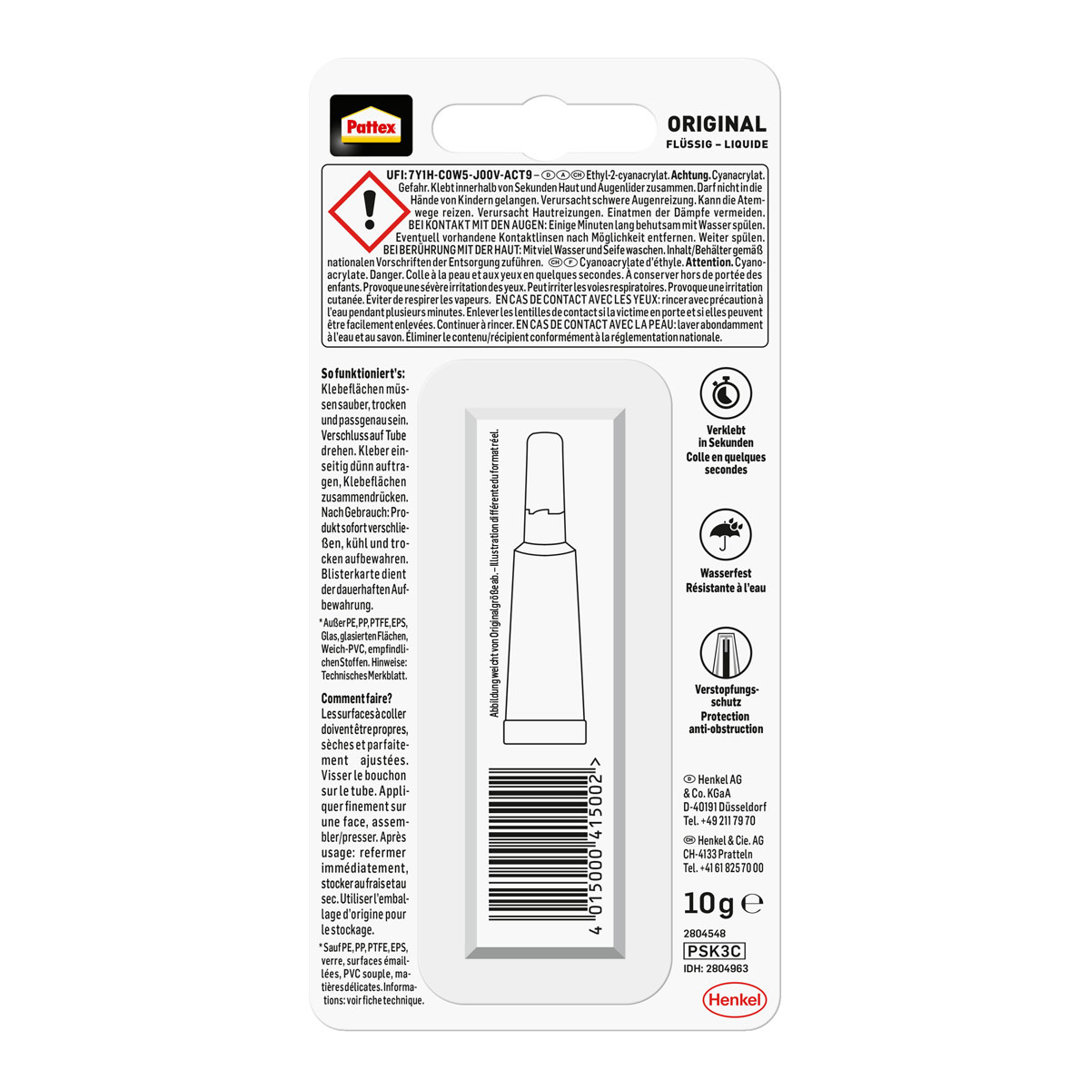 Pattex Sekundenkleber Flüssig 10 g Bild 2