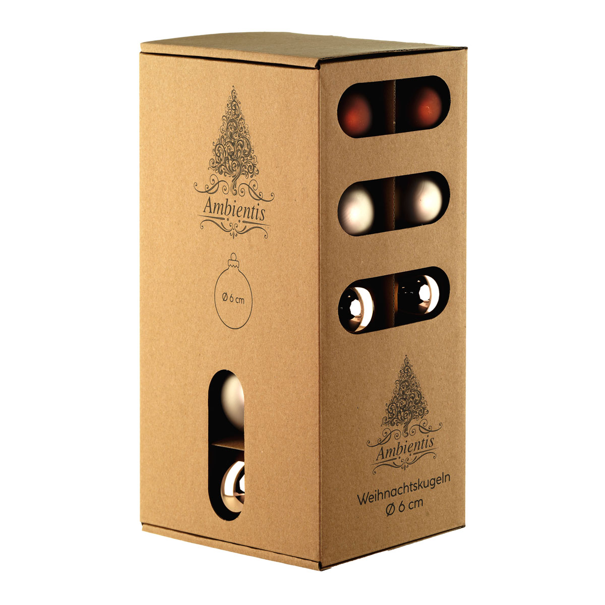 Ambientis Glaskugeln 6 cm braun champagner Mix Bild 3