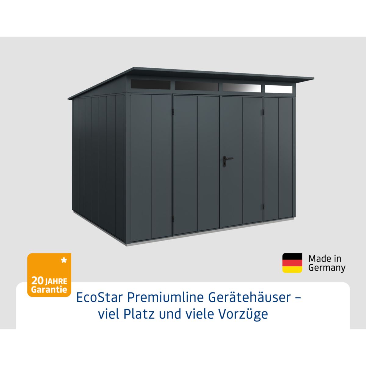 EcoStar  Gerätehaus Elegant-PTyp 3RAL7016 2 flg Bild 2