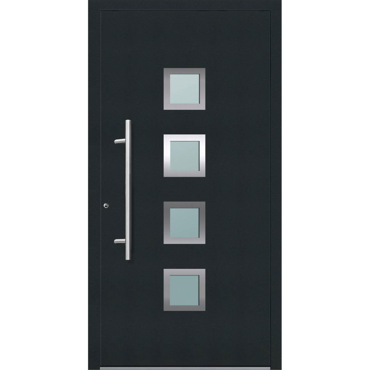 Aluminium Sicherheits-Haustür Mailand Exklusiv 75 mm anthrazit 110 x 210 cm Anschlag links inkl Griffset Bild 1