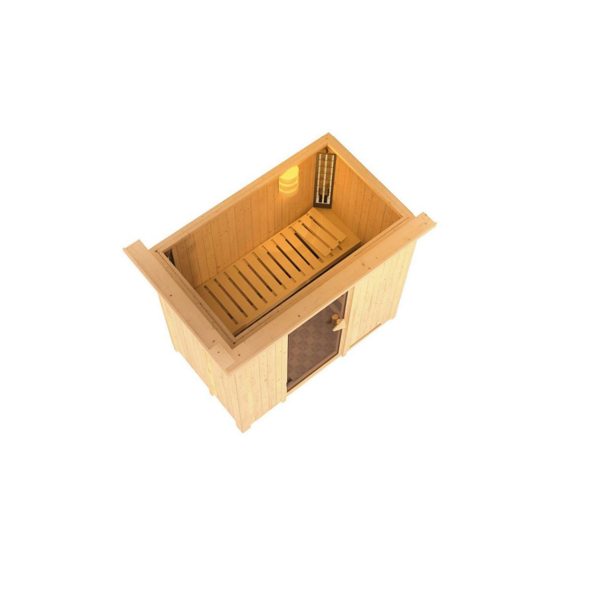 Karibu Variado Fronteinstieg ohne Zubehör mit Kranz bronzierte Tür Bild 3