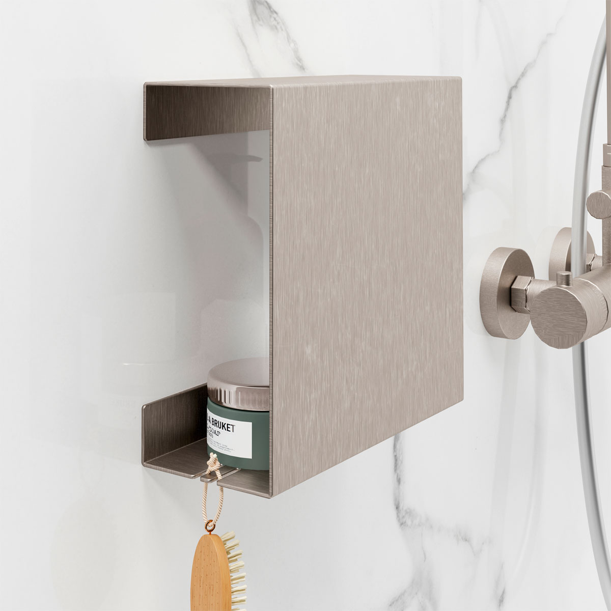 Schulte  Duschablage zum Kleben Größe L Edelstahloptik Bild 3