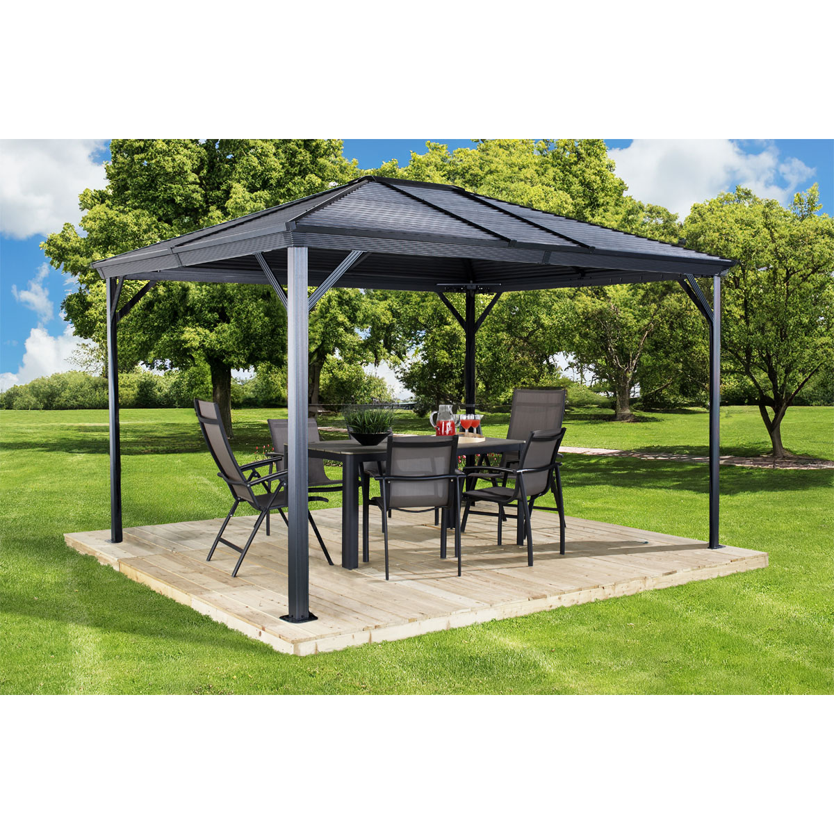 Sojag Pavillon Ventura 1014 295,5x423x261cm Basaltgrau Bild 3