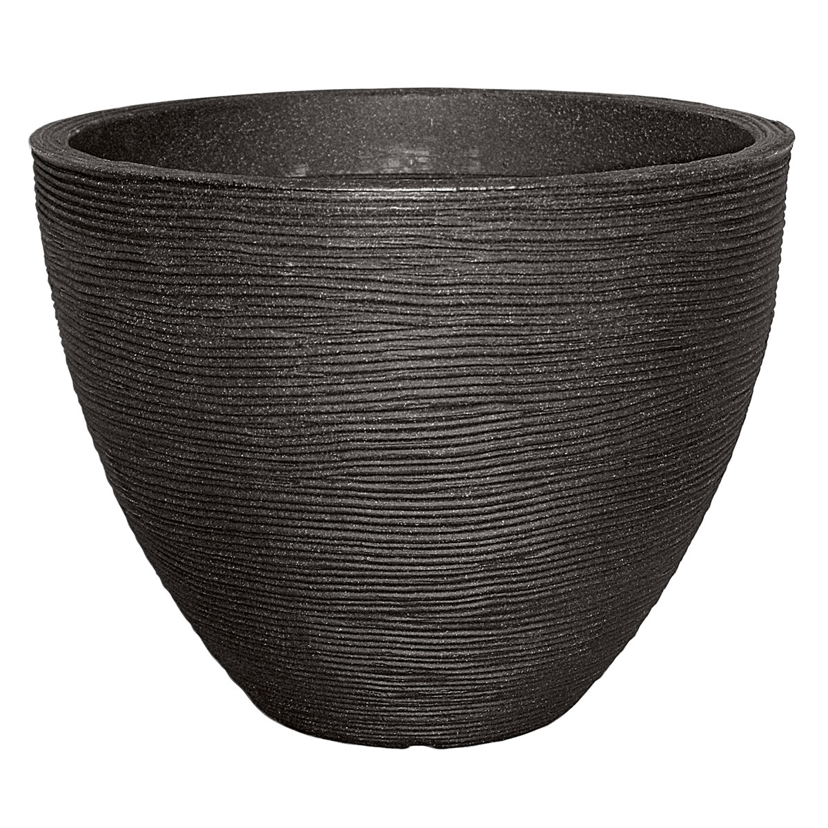 Pflanzgefäß Rillenoptik 31 x 40 cm anthrazit