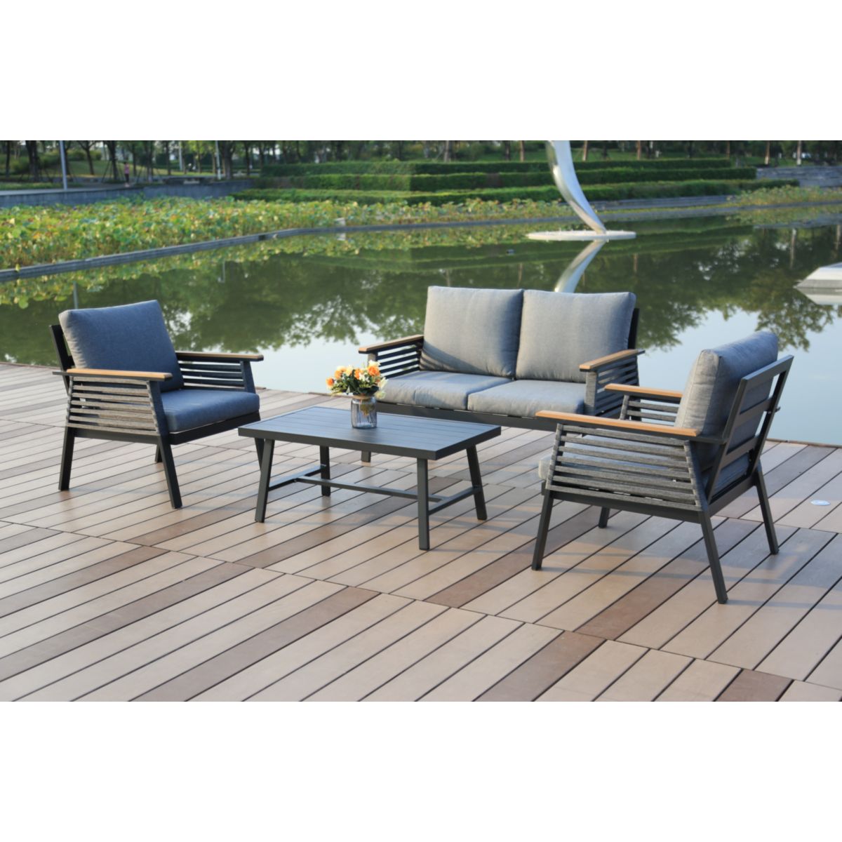 Garden Pleasure Lounge-Gruppe DENIA Aluminium, Non-Wood, Seilbespannung Bild 7