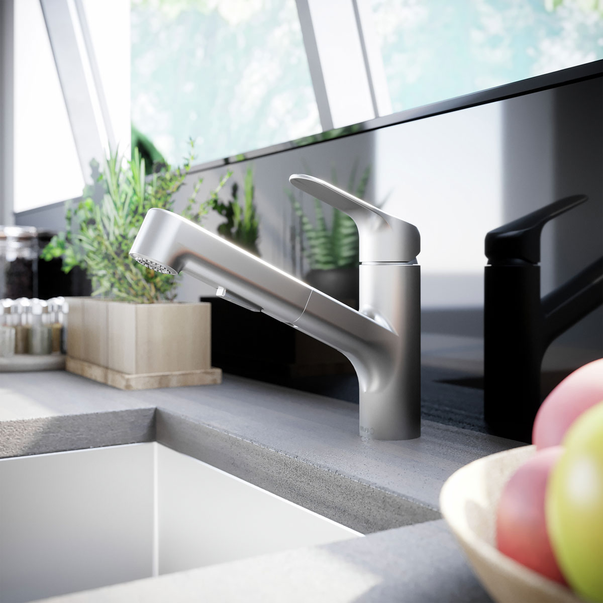 Lenz  Küchenarmatur KOA mit Handbrause Edelstahloptik Bild 2