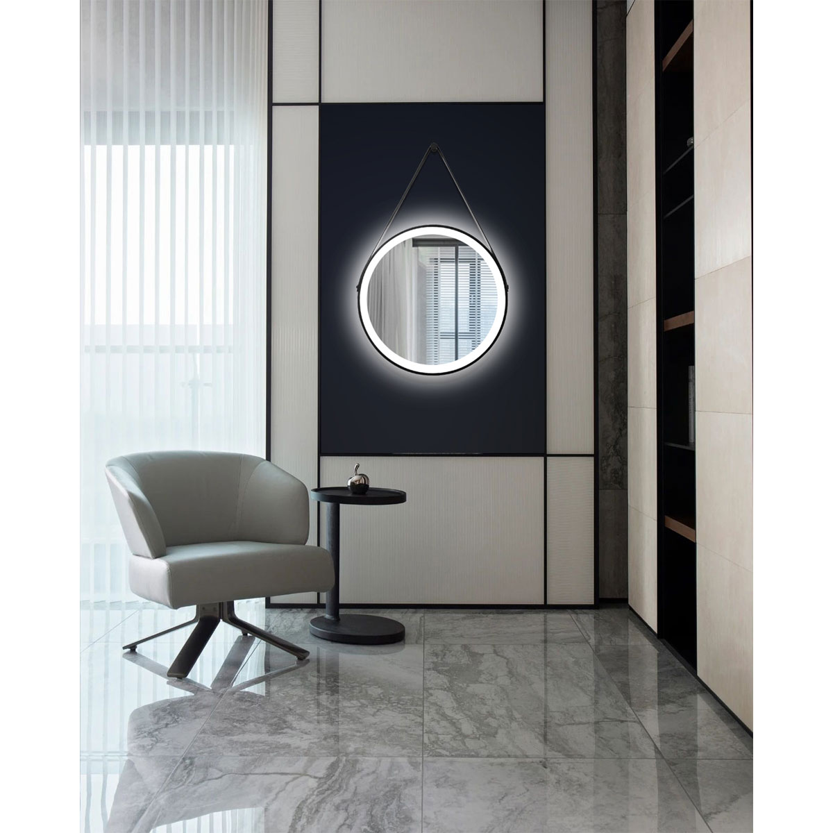 DSK  Design LED Lichtspiegel Black Veran LED Dm 55 cm Bild 2