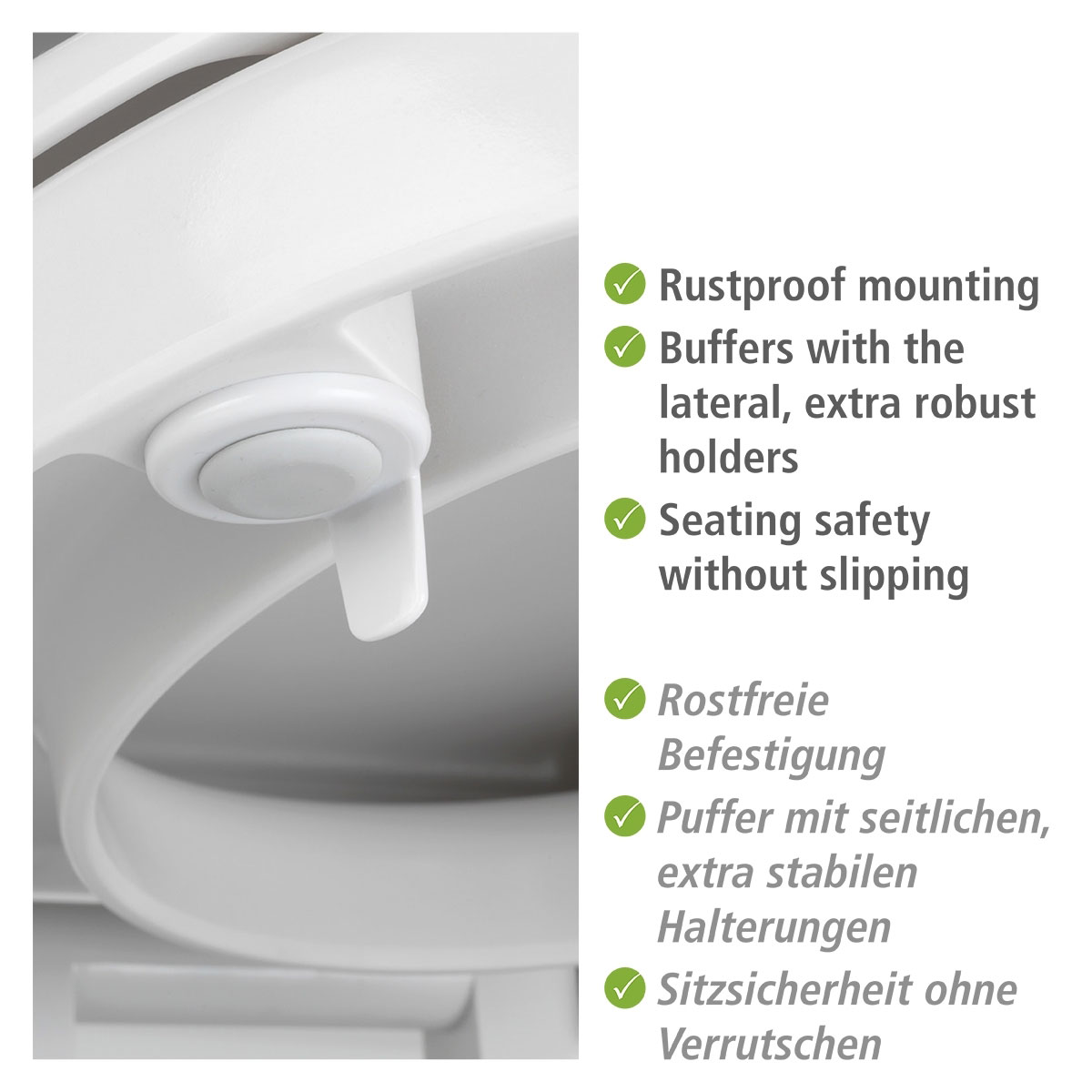 Wenko  WC-Sitz Secura Comfort aus antibakteriellem Duroplast mit Sitzflächenerhöhung Bild 3