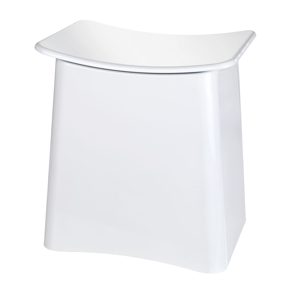 Wenko  2in1 Hocker Wing Weiß Badhocker mit herausnehmbarem Wäschesack Bild 1