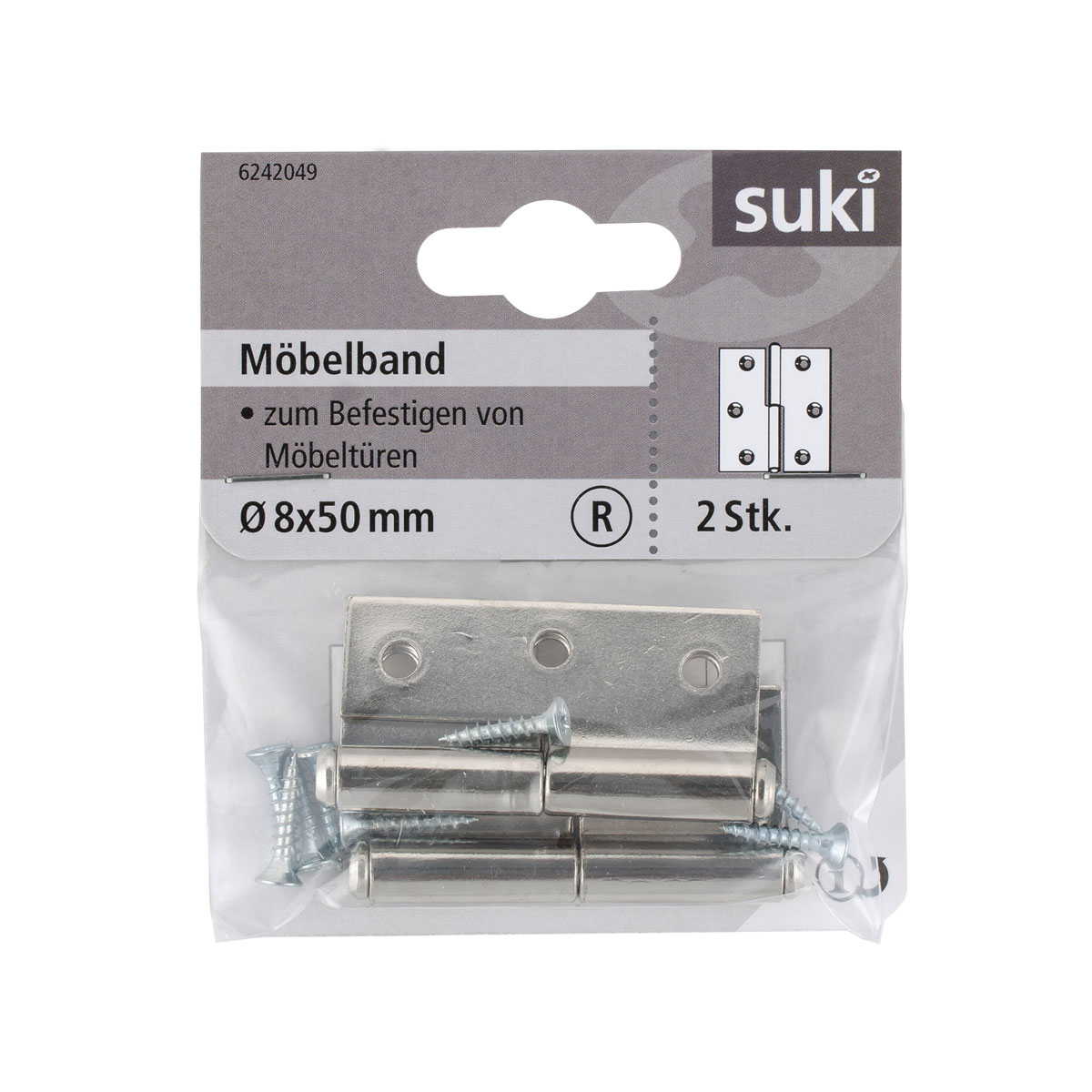 Suki Möbelband 50 mm rechts gerade vernickelt 2 Stück Bild 1