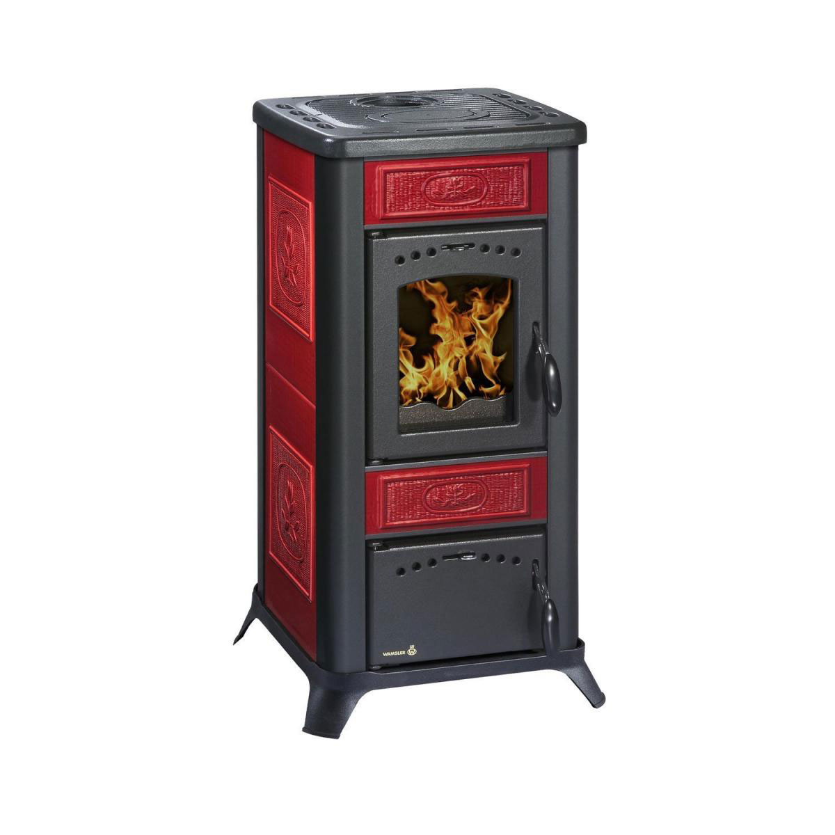 Wamsler Kaminofen Romantik Keramikbordeaux 7,5 KW, Abgasanschluss 130 mm