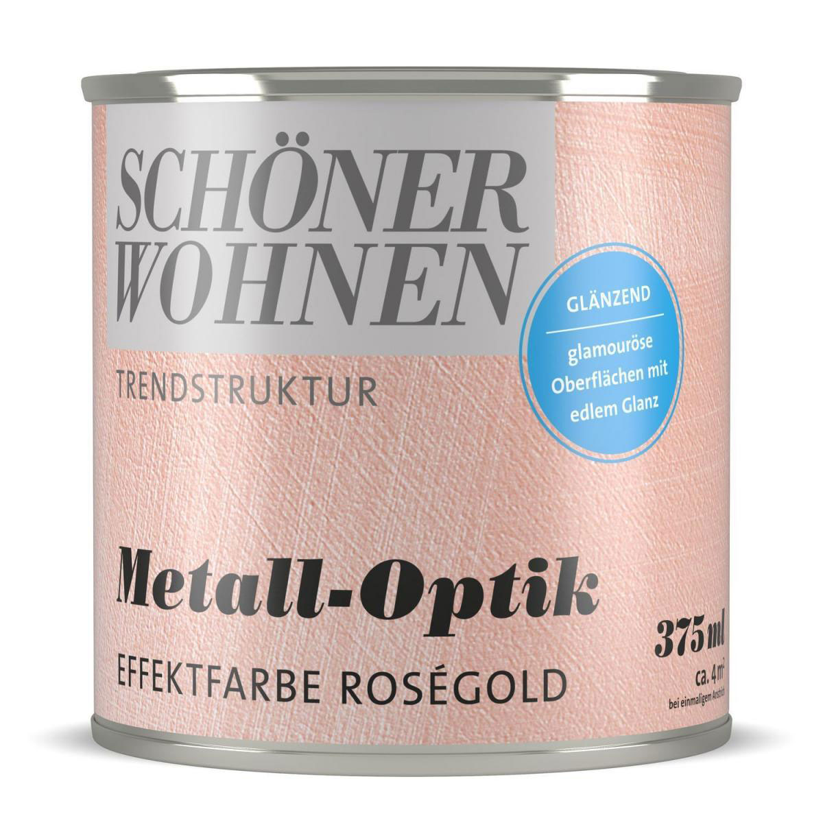Schöner Wohnen Farbe Metall-Optik Effektfarbe rosegold 0,375 L
