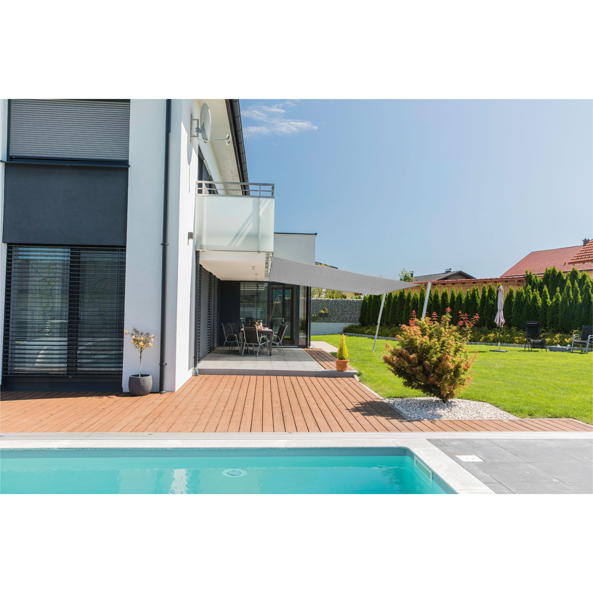 Viereck-Segel Capri 4 x 4 m grau Bild 2