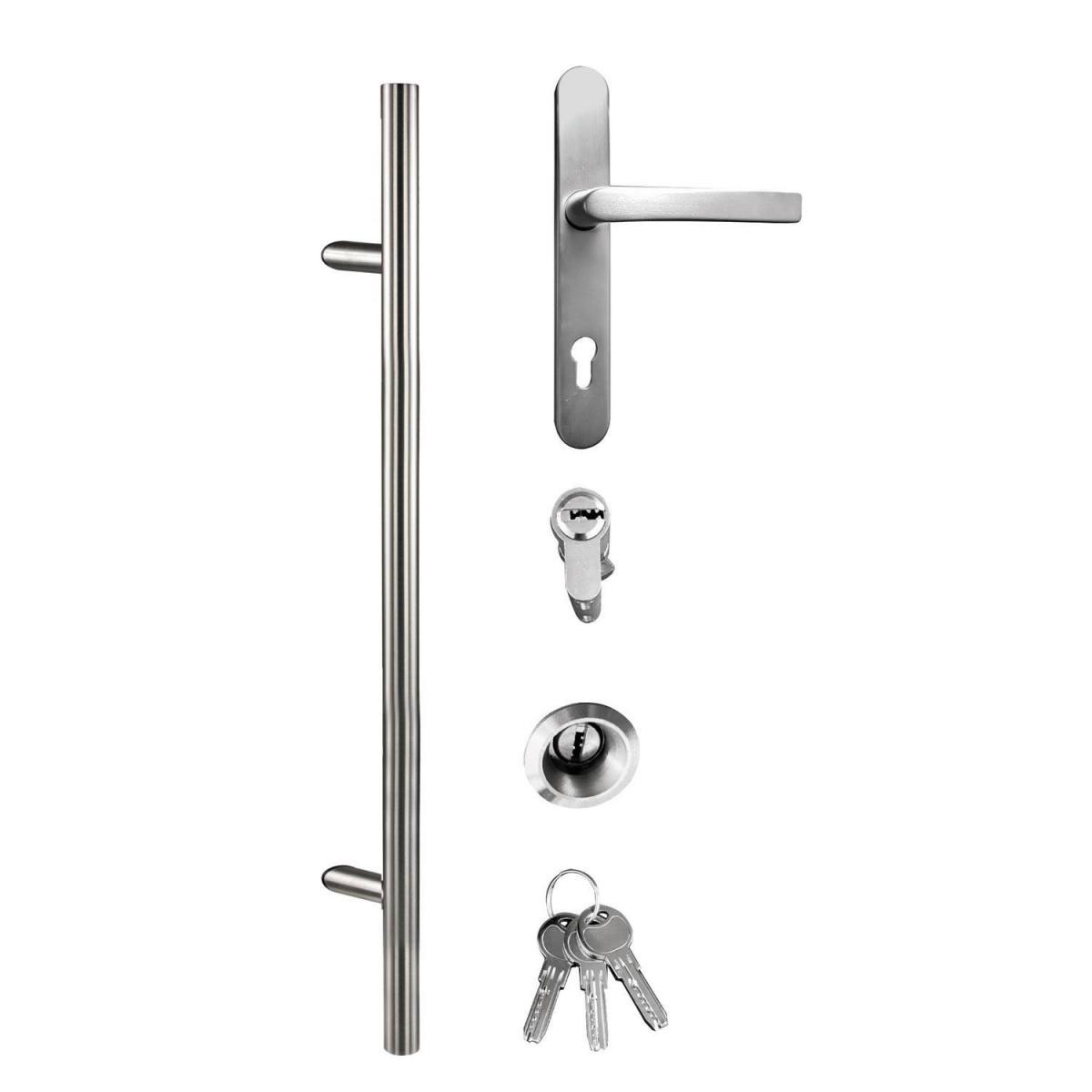 Aluminium Sicherheits-Haustür Florenz Superior 60 mm weiß 110 x 210 cm Anschlag links inkl Griffset Bild 6