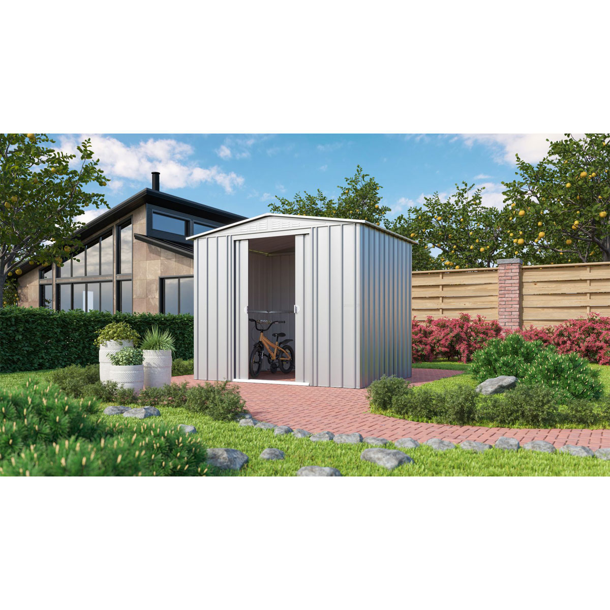 Globel Gerätehaus Dream 4,1m² silber Bild 3