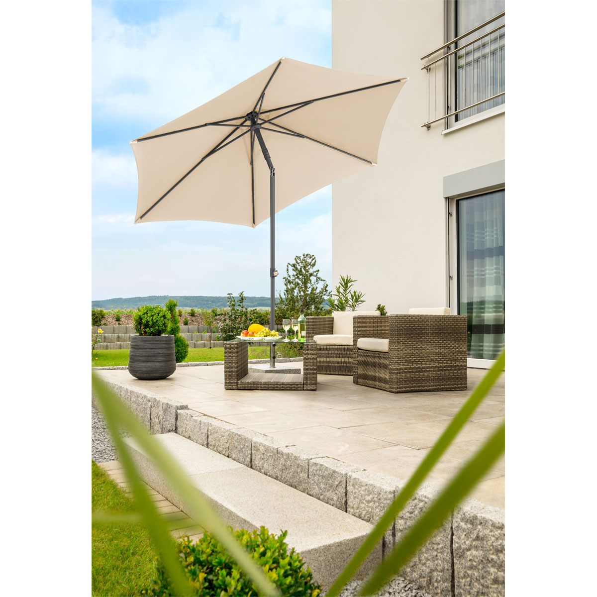 Schneider Schirme Sonnenschirm Sevilla Durchmesser 270 cm natur Bild 4