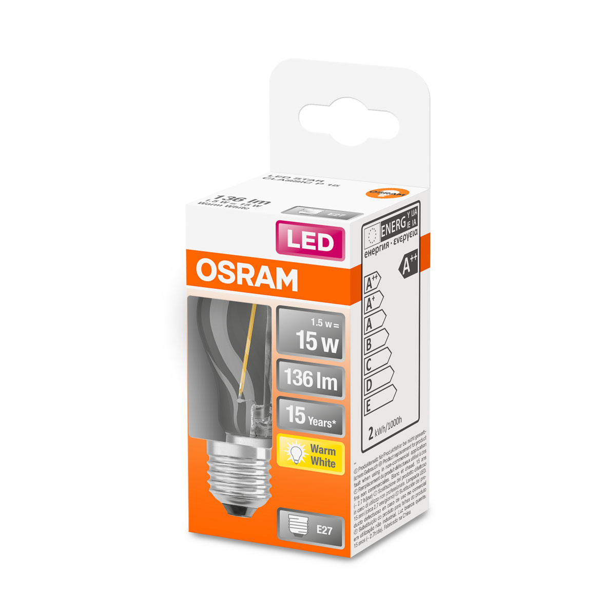 Osram LED-Leuchtmittel Tropfenform E27 15W klar Bild 2