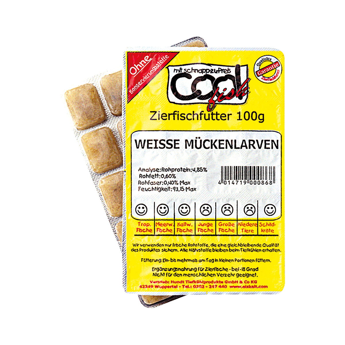 CoolFish Weiße Mückenlarven gefroren 100 g Blister