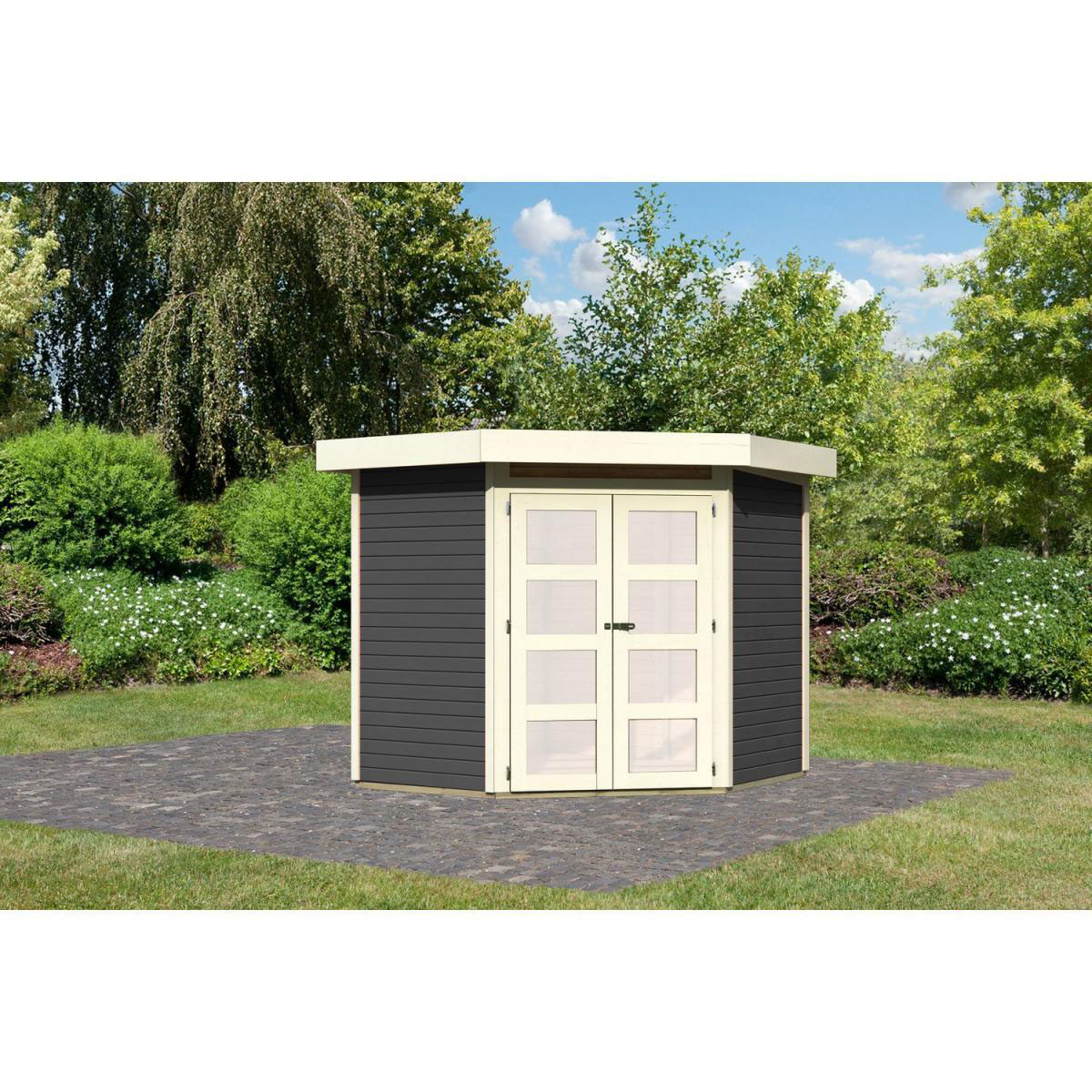 Karibu Gartenhaus Goldendorf 3 19 mm 213 x 217 x 218 cm grau Bild 4