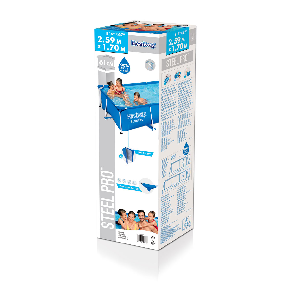 Bestway Stahlrohrbecken Steel Pro 259 x 170 x 61 cm Bild 12