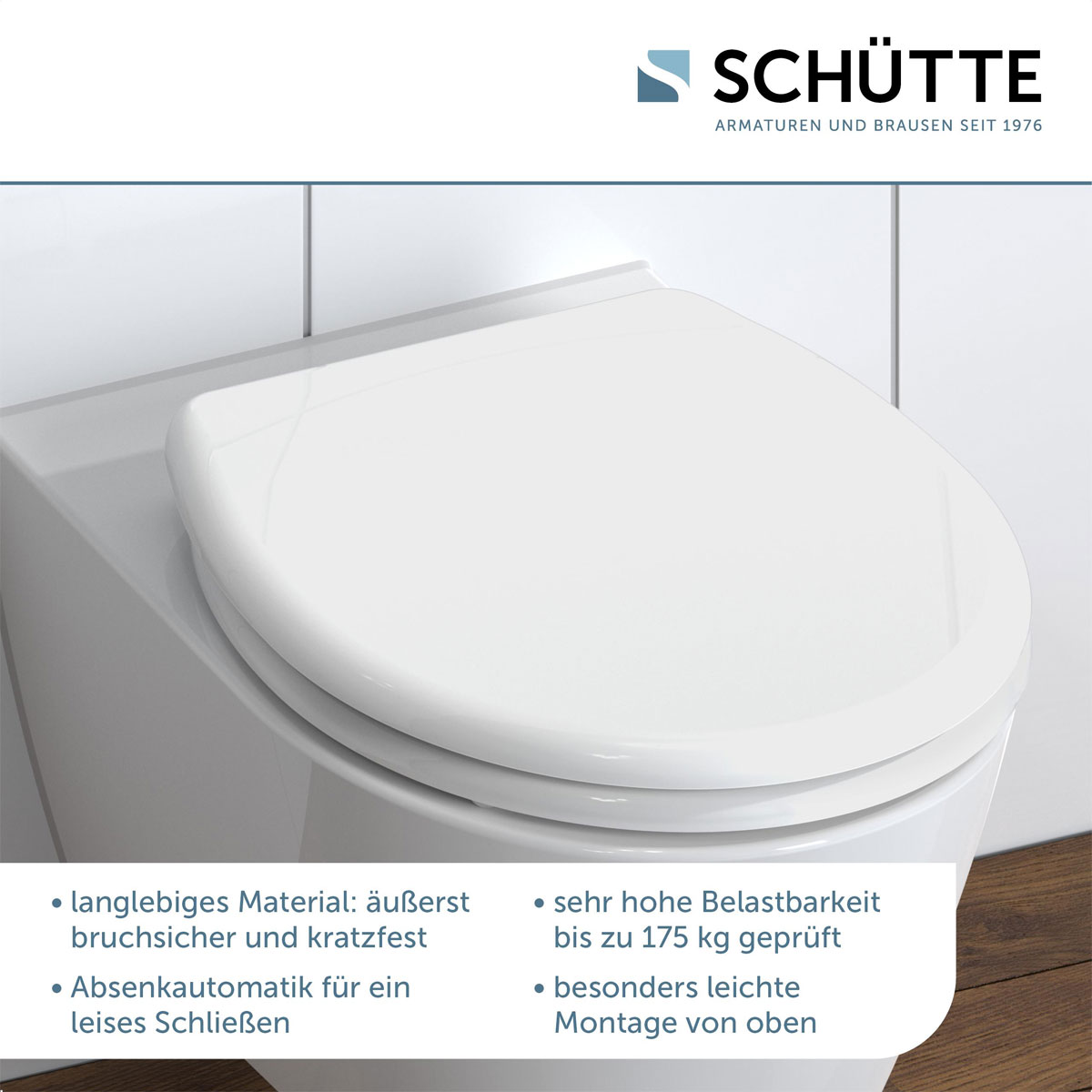 Schütte Duroplast WC-Sitz WHITE mit Absenkautomatik und Schnellverschluss Bild 7