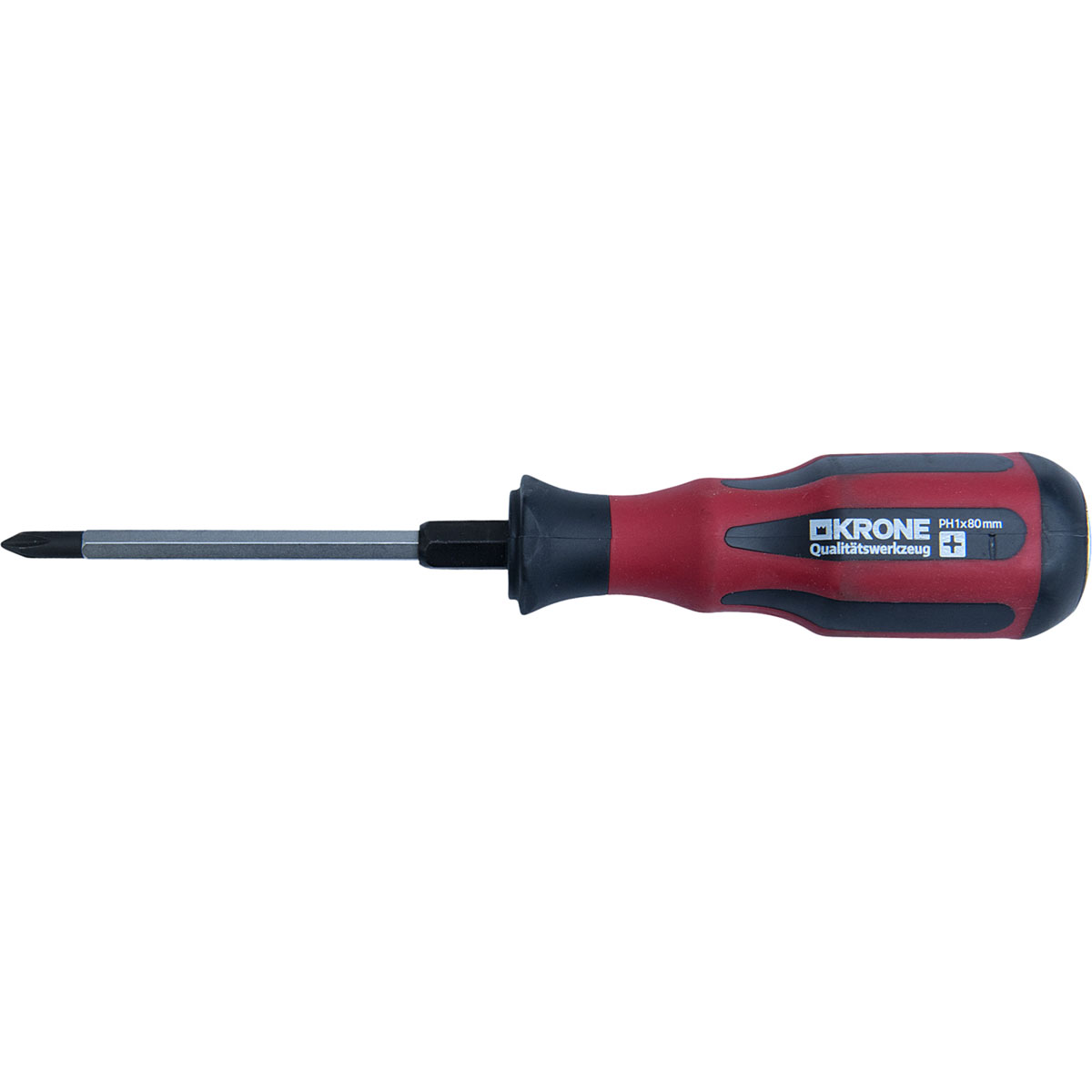 Krone Schraubendreher Profi mit Schlagkappe PH1 80 mm
