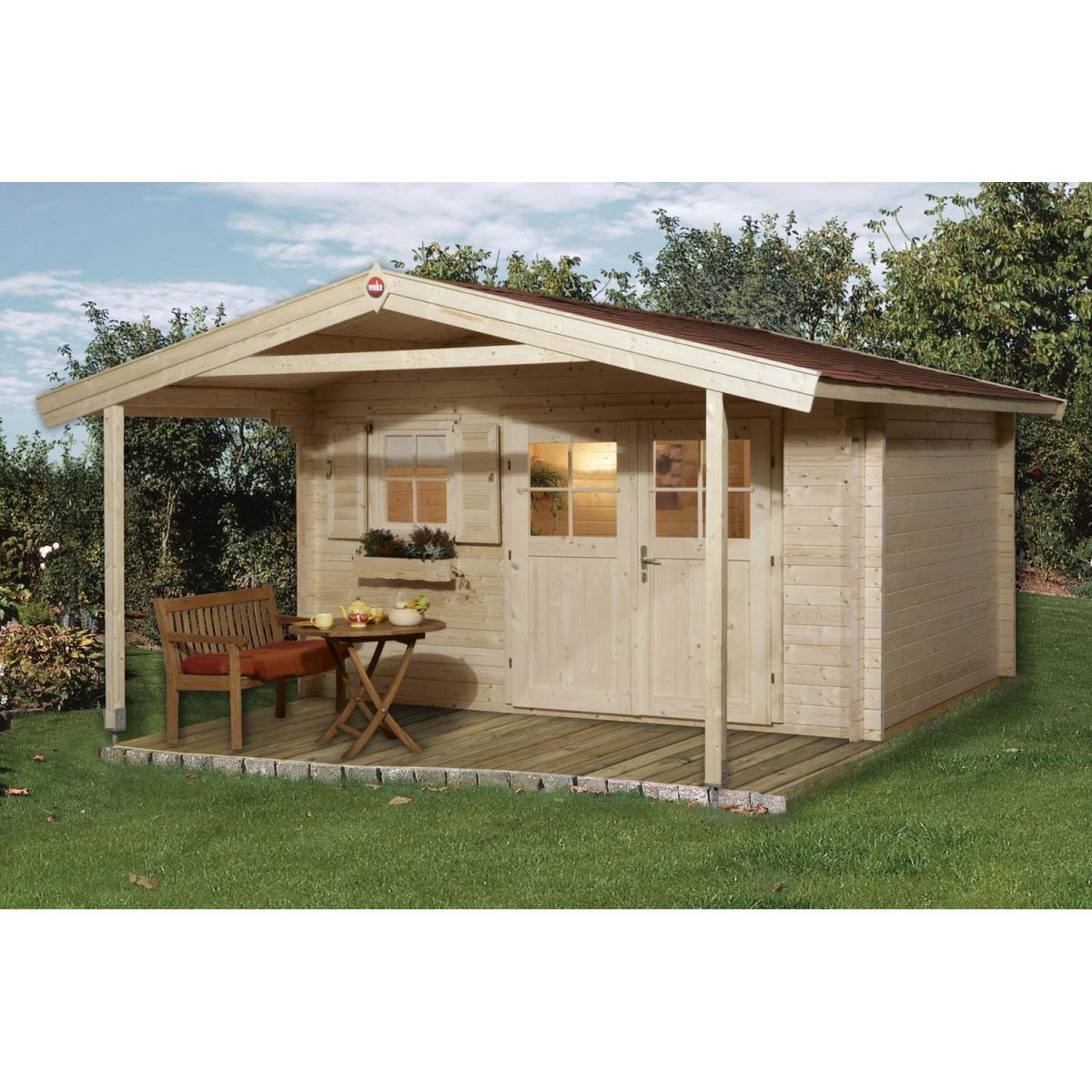 Weka Gartenhaus 136 A Größe 1/2 460 x 590 x 262 cm