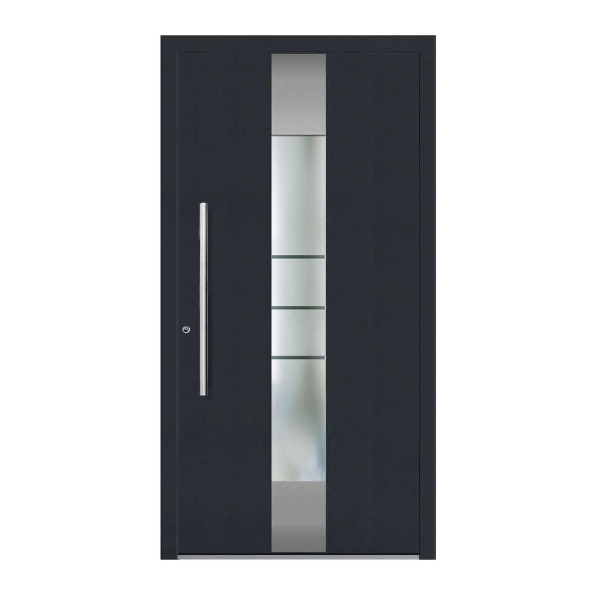 Schüco Aluminium Haustür 600 Catania Excellent 1100 x 2100 mm RAL9016/7016 DL