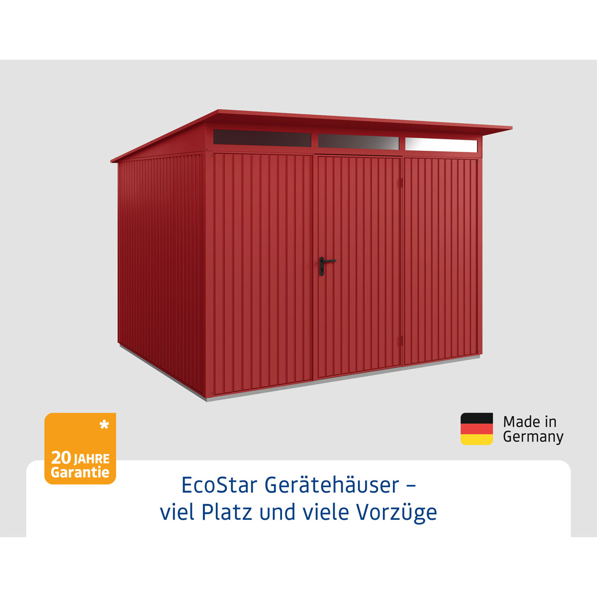 EcoStar  Gerätehaus Trend-PTyp 3RAL3004 1 flg Bild 2