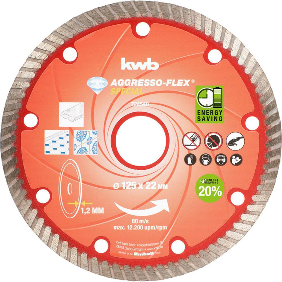 kwb  Dünntrennscheibe Aggreso-Flex Diamant Durchmesser 125 mm