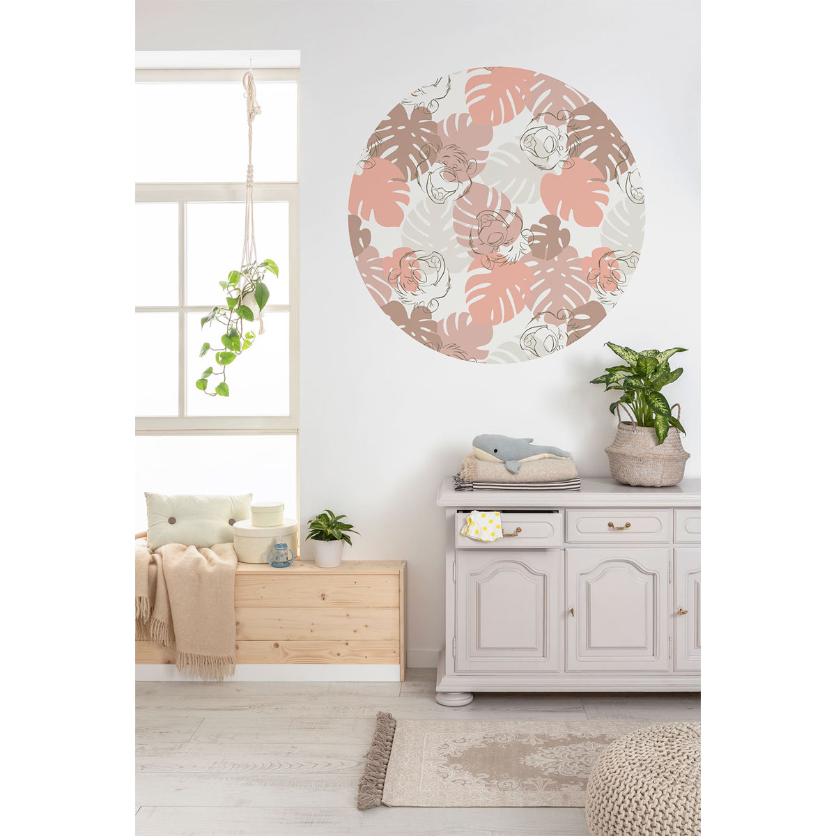 Komar  Selbstklebende Vlies Fototapete rund Jungle Joy Durchmesser 125 cm