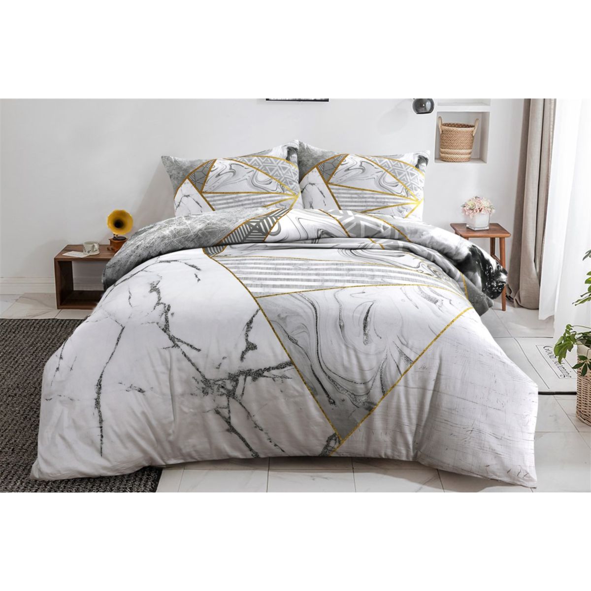 Bettwäsche Bavaria 125-GB Grau / Gold 225cm x 225cm Bild 3