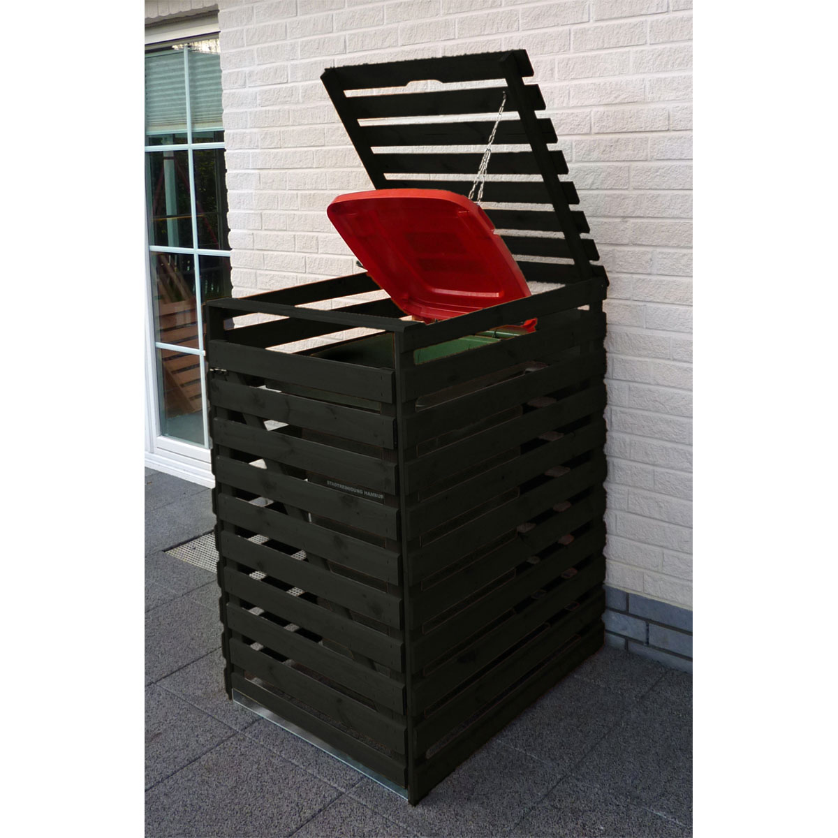 Promadino Mülltonnenbox Vario V für 1 Tonne anthrazit