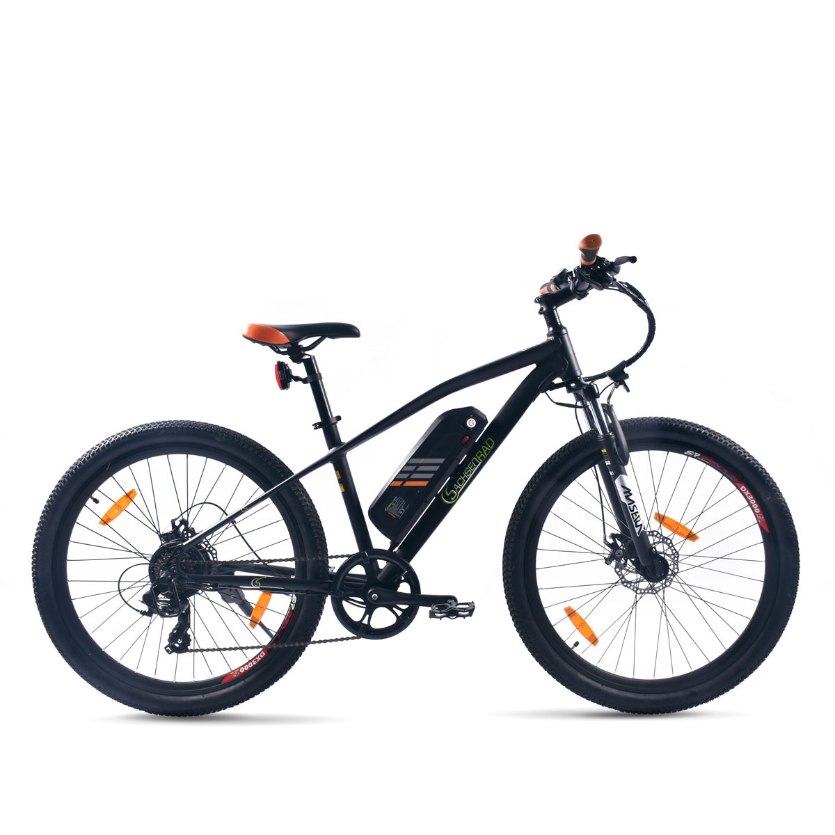 SachsenRad E-Bike 27,5 Zoll E-Mountainbike R6 ca.150 KM Reichweite Schwarz-Orange Bild 2