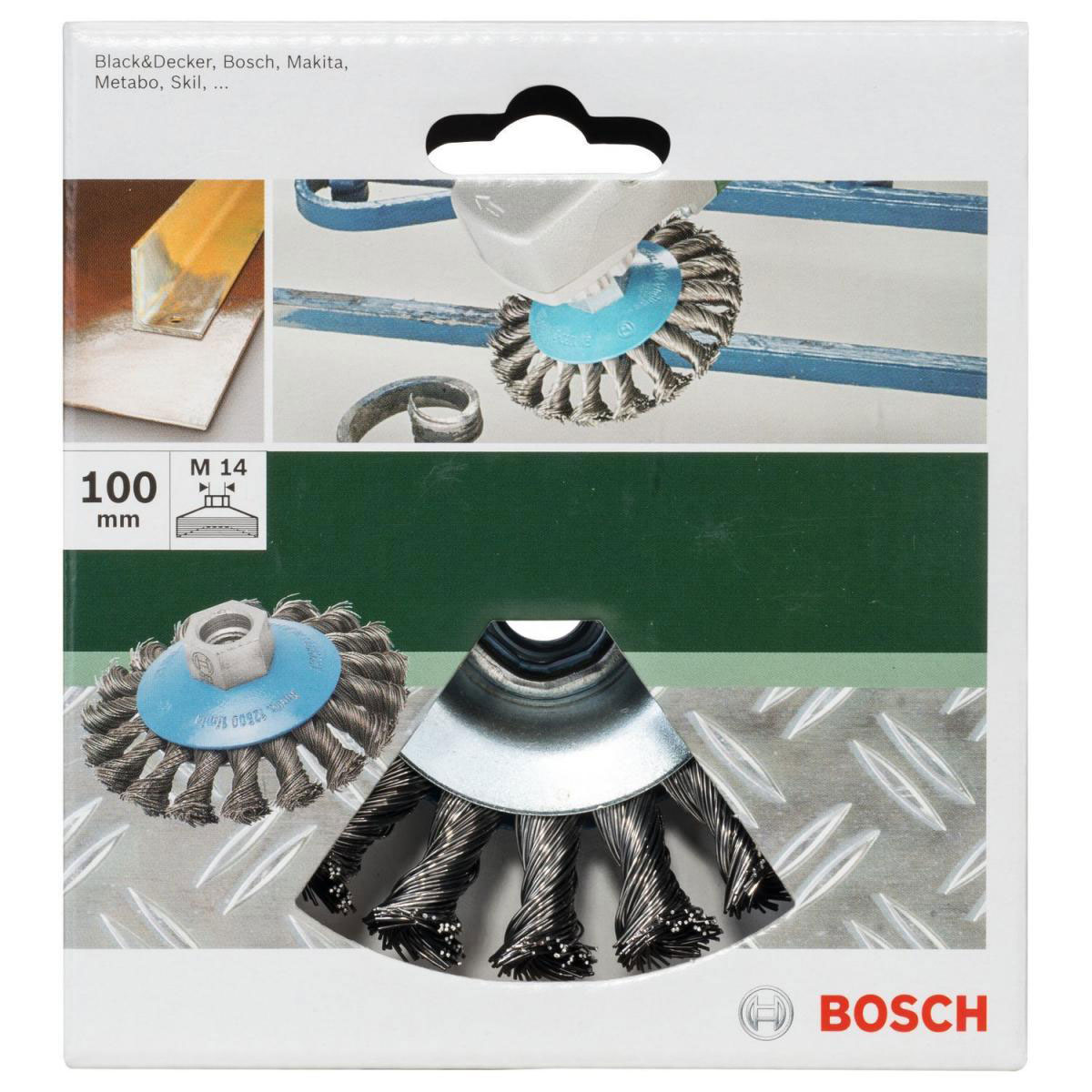Bosch  DIY Kegelbürste gezopfter Draht Durchmesser 100 mm M14 Bild 2