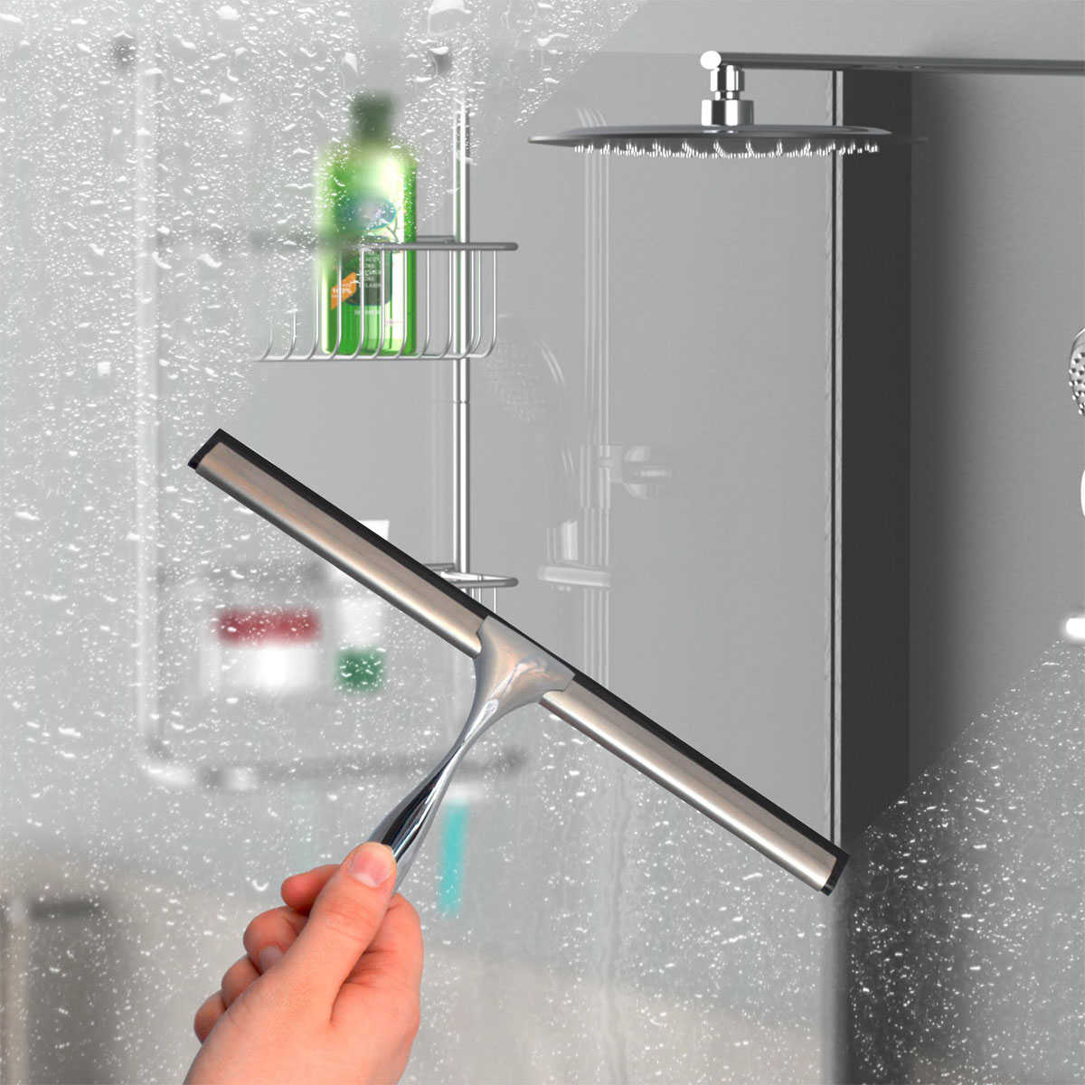 Schütte Duschabzieher Chrom zum Kleben oder Schrauben Bild 4