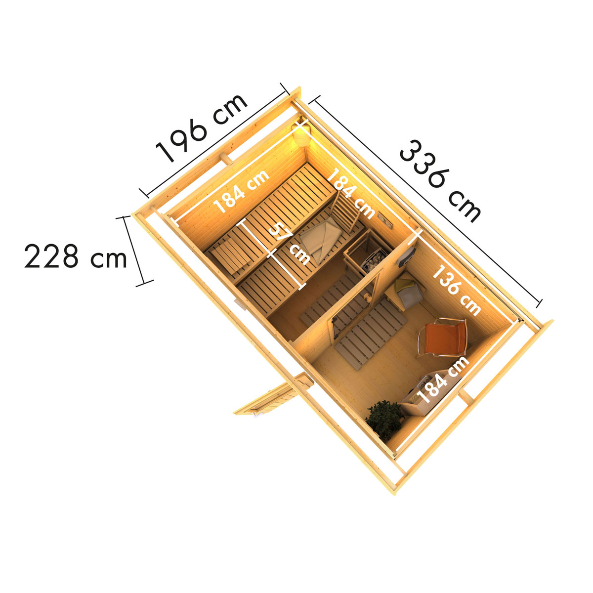 Karibu  Saunahaus Skrollan 1 terragrau Bild 4