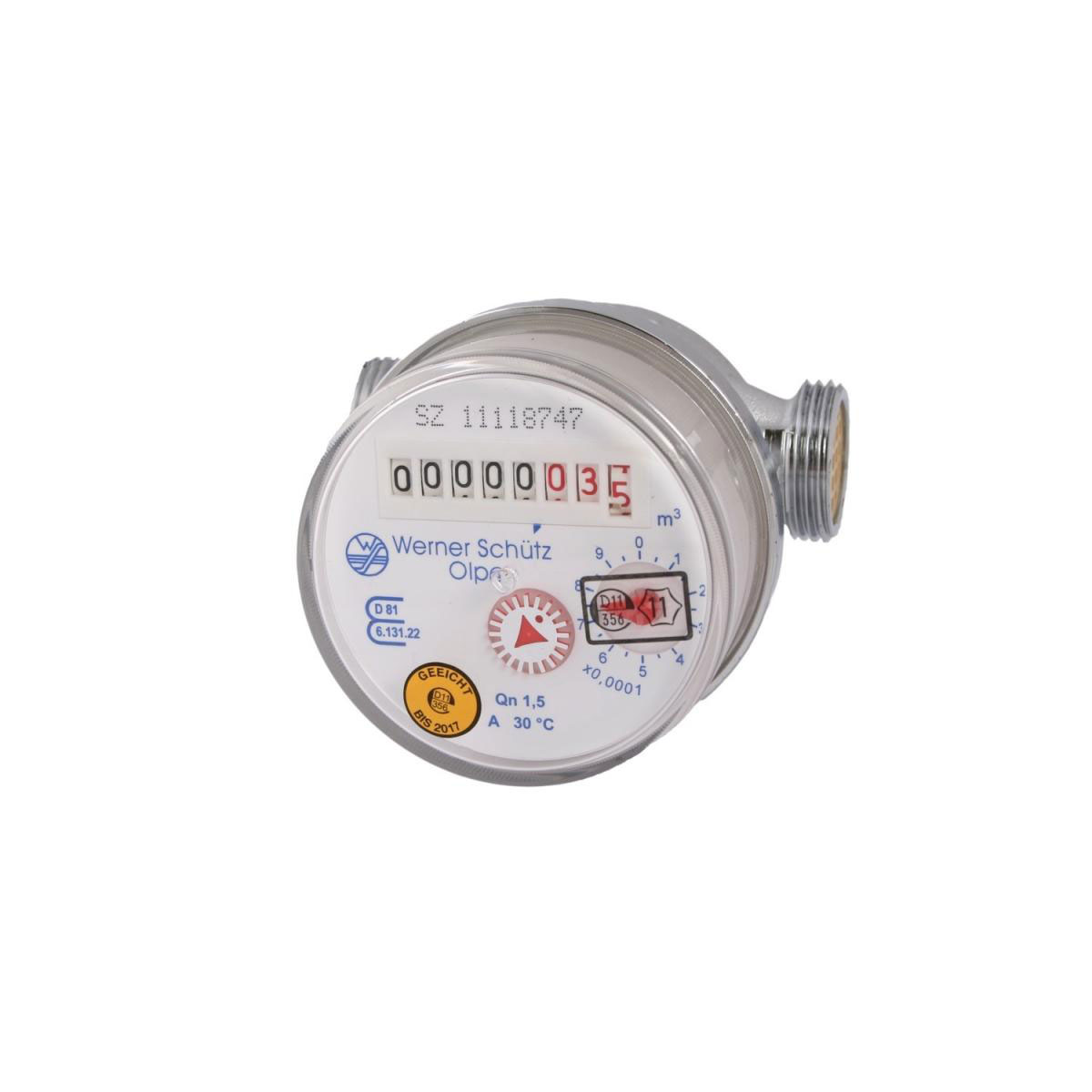 Wasserzähler Q3 = 2,5 ( Alt QN 1,5 ) Kaltwasser, BL 80 mm 3/4 AG Wasserzähler Q3 = 2,5 ( Alt QN 1,5 ) Kaltwasser, BL 80 mm 3/4 AG