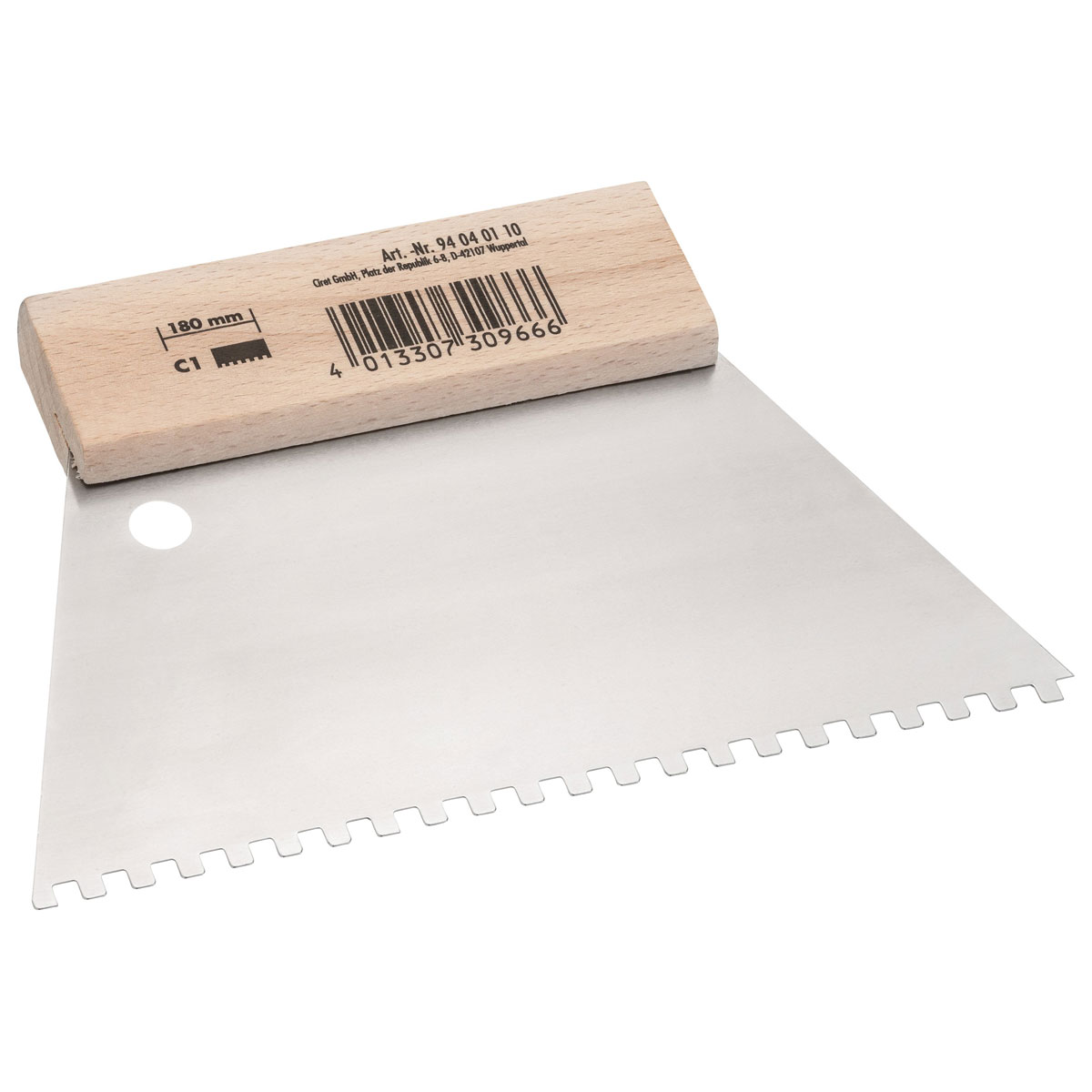 Color Expert Zahnspachtel B2 180 mm Holzgriff